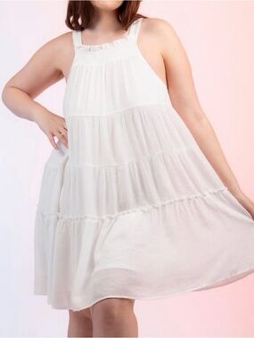 White Tiered Sundress - Lightweight Summer Dress